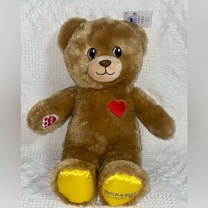 Build-A-Bear Foundation Teddy Bear with Red Heart and Yellow Back Paws